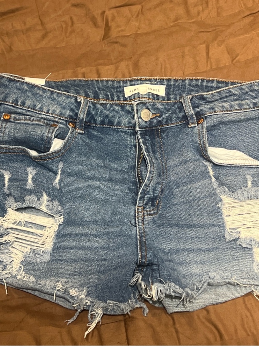 Almost Famous Light Blue Distressed Denim Shorts size 13!